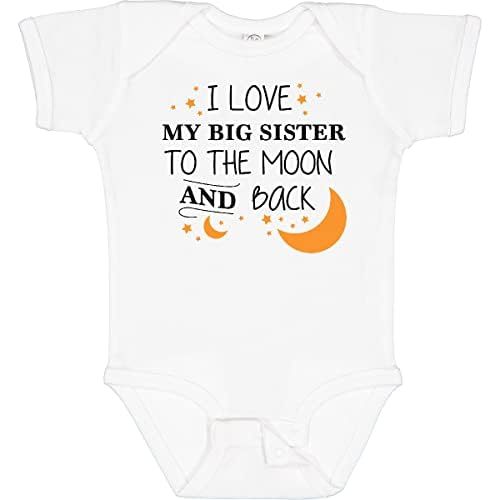 inktastic I Love My Big Sister To the Moon and Back Baby Bodysuit