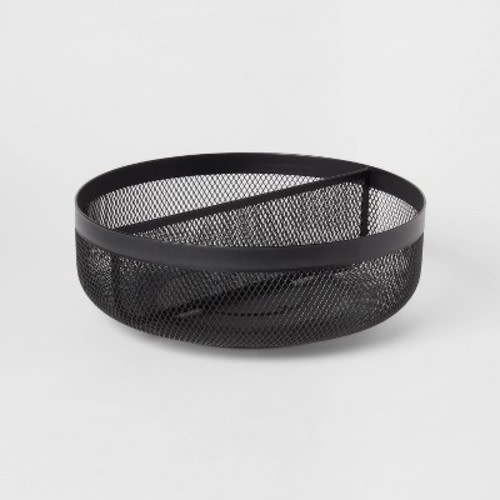 11" Metal Mesh Turn Table Black - Brightroom™: Portable Steel Storage & Organization Bin, No Assembly Required