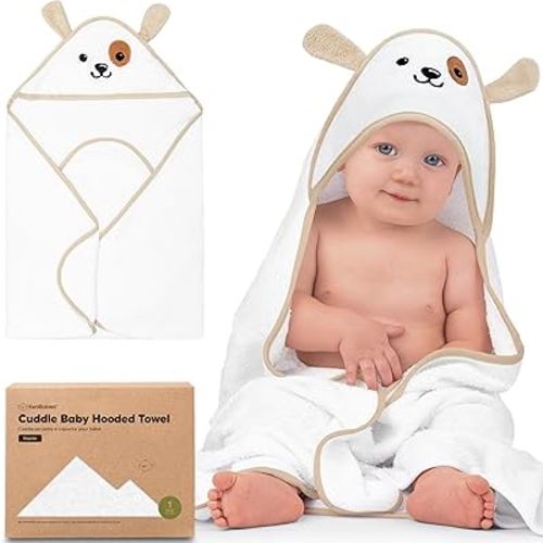 KeaBabies Baby Hooded Towel - Viscose Derived from Bamboo Baby Towel, Toddler Bath Towel, Infant Towels, Large Hooded Towel, Organic Baby Towels with Hood for Girls, Babies, Newborn Boys (Dog)