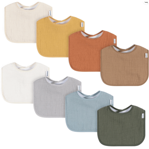 8-Pack Baby Neutral Warm Shades Muslin Drooling Bibs – Gerber Childrenswear