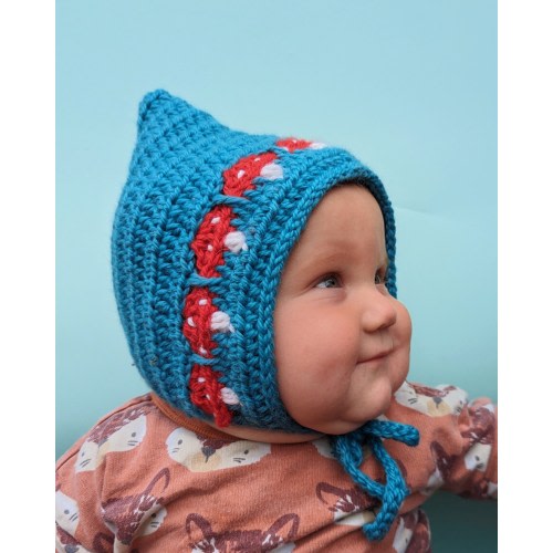 Mushroom Toadstool Pixie Hat, Customisable Colours, Bonnet from Baby, Toddler to Adult
