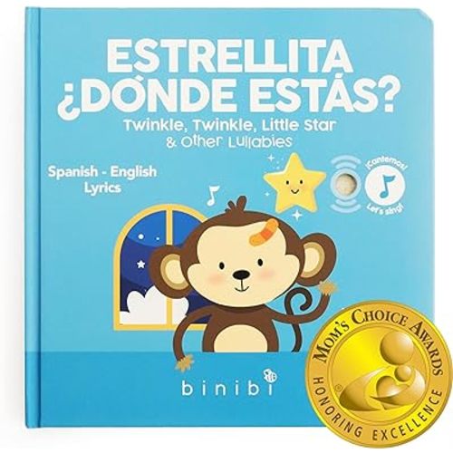 Binibi Spanish Musical Book for Toddlers 1-3 Estrellita ¿Dónde Estás? & Other Nursery Rhymes | Spanish Learning for Kids | Bilingual Children's Book | Sound Book | Libro en español para bebés