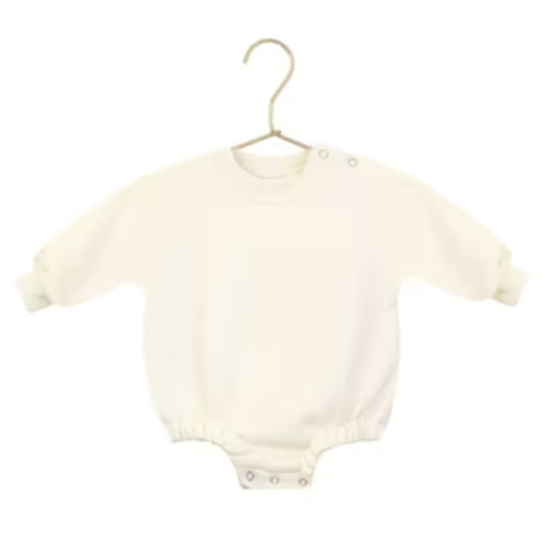 Sweatshirt Romper - Cream