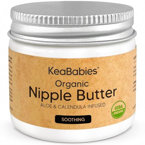 Organic Nipple Butter for Cracked, Sore, Relief - Nursing Nipple Cream Safe for Breastfeeding, 100% Natural Clean Breast Cream, Non Lanolin Balm, Mom Postpartum Breastfeeding Essentials,2oz (Soothing)