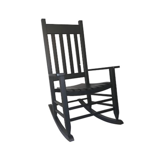 Style Selections Black Wood Frame Rocking Chair with Slat Seat in the Patio Chairs department at Lowes.com