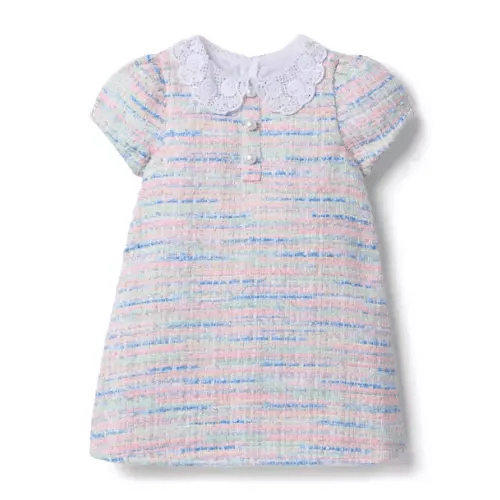 Girl Pale Pink The Petal Collar Tweed Dress by Janie and Jack