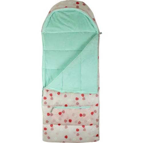 Little Kid's Sleep-N-Pack Sleepbag, Strawberries Daisies And Seafoam - Mimish Backyard & Park | Maisonette