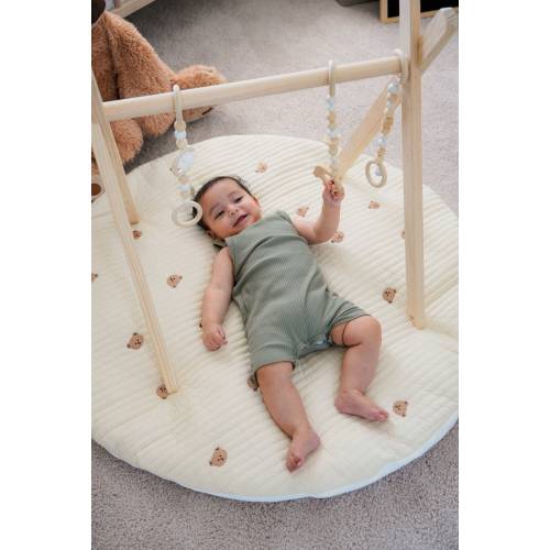 Round Bear Play Mat, Machine Washable, 36 Inches, Padded Floor Mat, Room Decor, Baby Tummy Time Mat (Bear) by Celeste Baby Essentials