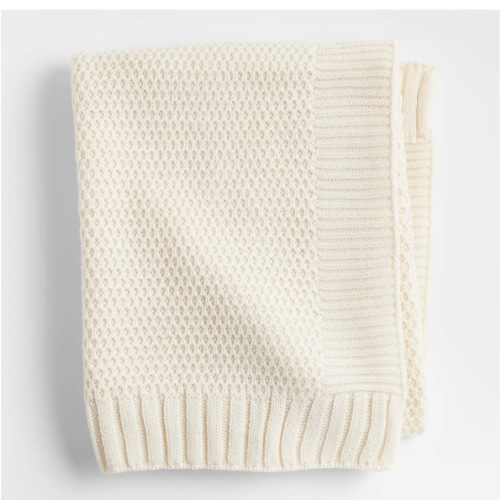 Bubble Knit Arctic Ivory Baby Stroller Blanket