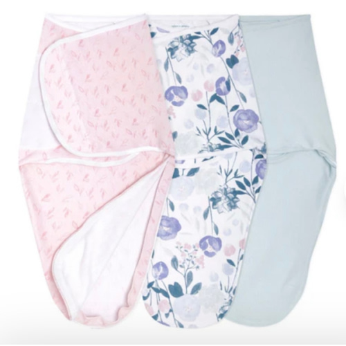 aden + anais flowers bloom baby cotton easy swaddle size 0-3 months