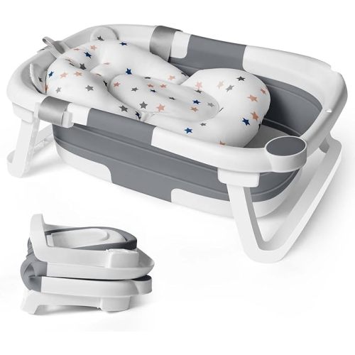 Bañera Bebe Plegable Adaptador Bebé Bañeras Bebes Con Patas Ducha Reductor Niños Hamaca Soporte Portatil Banheira Plegables Recien Nacido 0-3 Años Almohada Viaje Antideslizante Plastico Espacios Gris : Amazon.es: Bebé