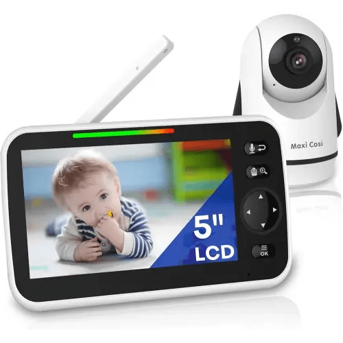 Baby Monitor NO WiFi with Camera and Audio-5 Inch Large Screen Video Baby Monitors,Remote Pan-Tilt-Zoom with 30-Hour Battery,Night Vision,Two-Way Talk, 8 Lullabies and 1000ft Range,VOX Mode
