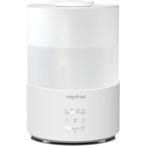 raydrop Humidifiers for Bedroom, 3.0L Cool Mist Humidifiers for Large Room & Home, Top Fill Air Humidifier for Baby Nursery & Plants, Essential Oil Diffuser with Color Lights, Timer