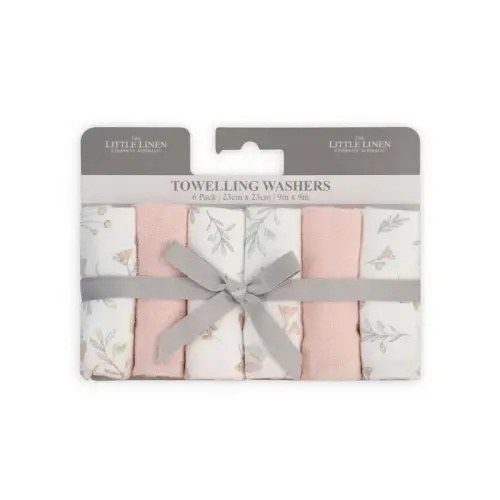 The Little Linen Co. Towelling Wash Cloth Harvest Bunny 6 Pack | Baby Bunting AU