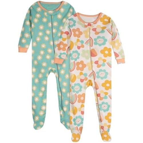 Onesies baby-girls Brand 2-pack Footed Pajamas