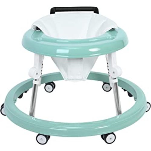 HARPPA Foldable Baby Walker, Sit to Stand Activity Center with Wheels, Seat and Height Adjustable Green