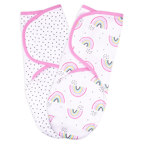 Little Star Organic Swaddle, 2 Pack, Taste the Rainbow, Large
