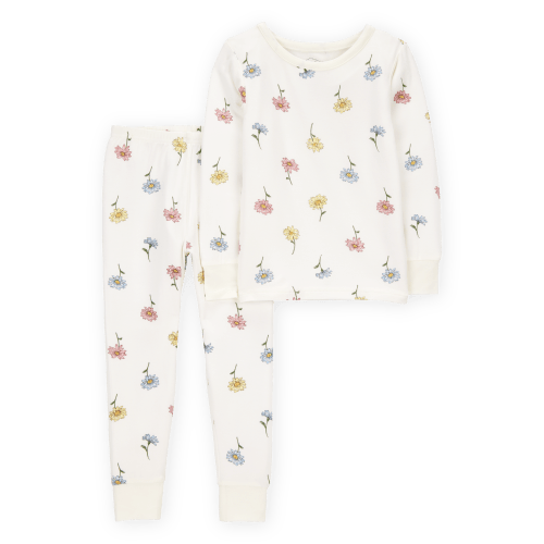 Toddler Girl Floral Print PurelySoft 2-Piece Pajamas - Ivory - Carter's | Carter's