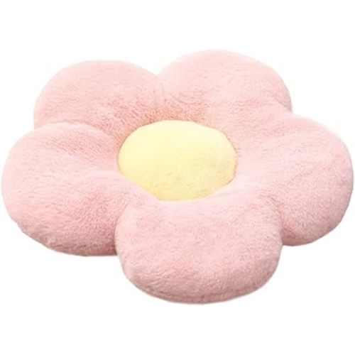 Cute Flower Pillow Plush Flower Cushion Floor Pillow Cushions Leisure Pillow Car Cushion Room Decor Pillow (40cm, Pink/Yellow)
