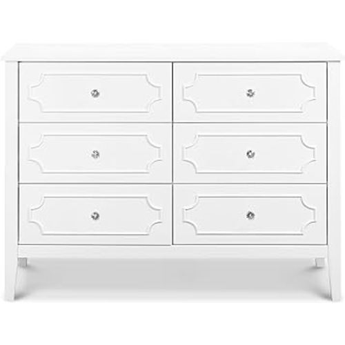 Davinci Regency 6-Drawer Modern Pine Wood and MDF Dresser in White