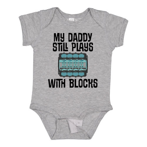 Inktastic Auto Mechanic Daddy Still Plays with Blocks Boys or Girls Baby Bodysuit