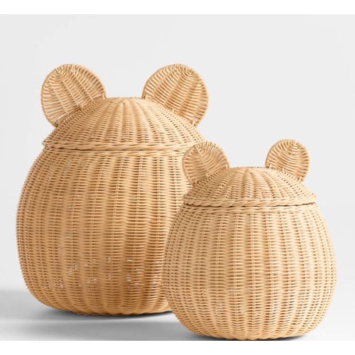 Large Wicker Bear Floor Storage Basket