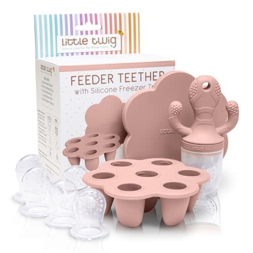 Little Twig Silicone Feeder Teether Rose