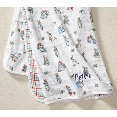Peter Rabbit Oversized Organic Muslin Baby Blanket