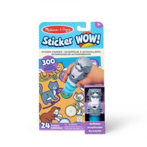 Melissa & Doug Sticker WOW! 24 Page Activity Pad and Sticker Stamper with 300 Stickers - Cat
