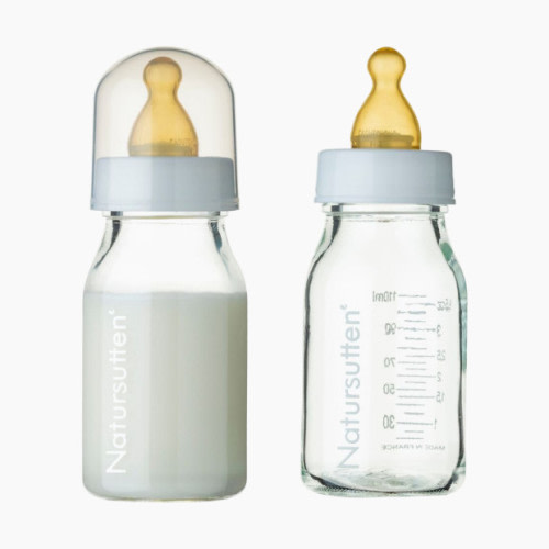 Natursutten Glass Baby Feeding Bottle with Natural Rubber Nipple - 3.7 Oz
