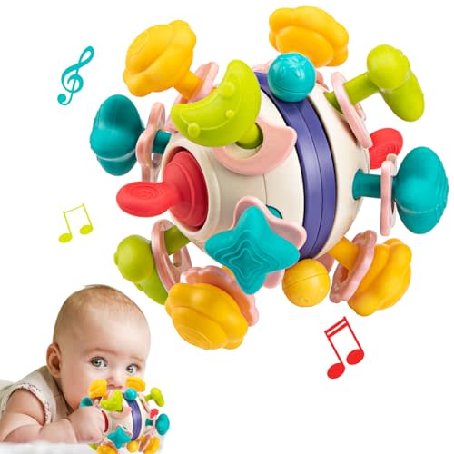 Baby Montessori Sensory Toys for 0-6 6-12 Months, Food Grade Teething Toys for Babies 0 3 6 9 12 18 Months, Newborn Infant Learning Developmental Toys Gifts for 1 2 Year Old Boys Girls