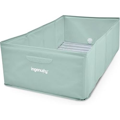 Ingenuity Tuckaway Toddler Folding Tub, Converts Shower to Tub, Folds to Store, Easy to Clean, No Assembly Required, Portable Baby Bathtub for Travel, 12M-5Y