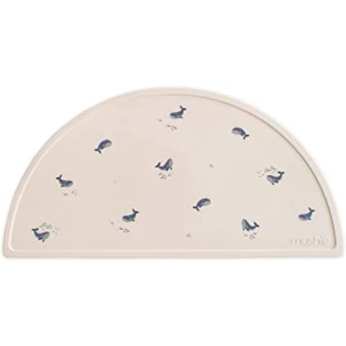 mushie Silicone Placemat for Kids | BPA-Free Non-Slip Design (Whales)