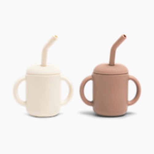 AEIOU Sippy Cup with Straw - Clay + Oat Milk