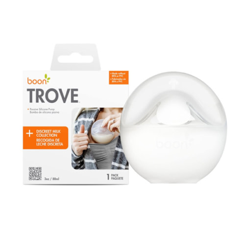 Boon Trove Silicone Manual Breast Pump - Passive Milk Collector - Hands Free Breast Pump for Nursing - Breastfeeding Essentials - 1 Count