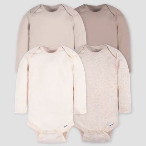 Gerber Baby 4pk Long Sleeve Onesies - Pink Newborn