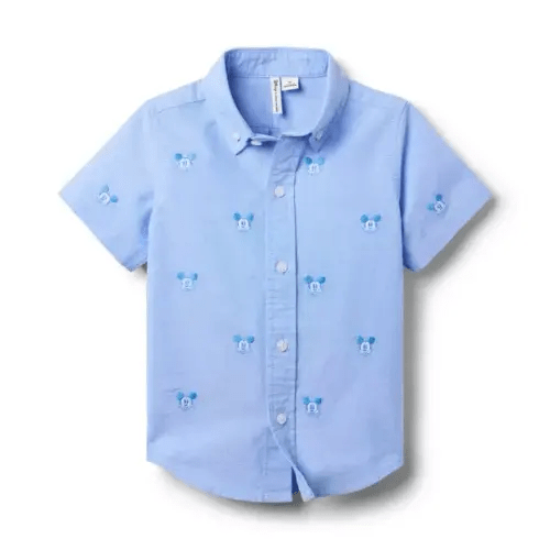 Boy Ocean Air Mickey Mouse Disney Mickey Mouse Embroidered Oxford Shirt by Janie and Jack