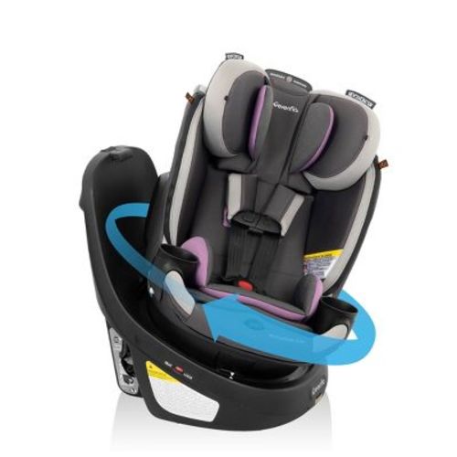 Evenflo Revolve 360 Slim 2-in-1 Rotational Convertible Car Seat With Quick Clean Cover - Salem Black