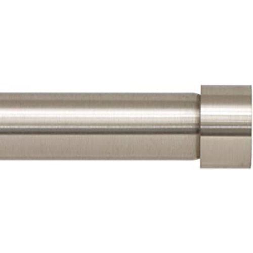 Ivilon Drapery Window Curtain Rod - End Cap Style Design 1 Inch Pole. 28 to 48 Inch Color Brushed Nickel