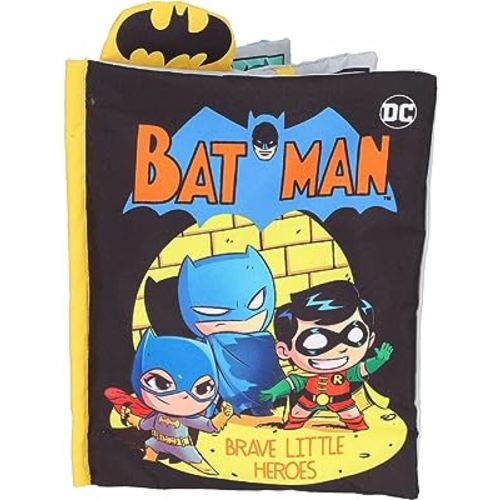 My First Comic Soft Book - Kids Preferred DC Comics The Batman Brave Little Heros Baby Crinkle Soft Sensory Book with Soft Fabric for Babies, 6.25x9 Inch