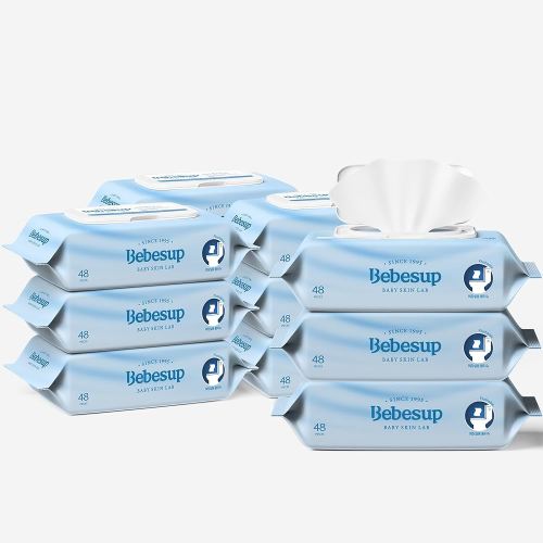 Korea’s #1 Flushable Wipes- 100% Plant-Based Hypoallergenic Biodegradable 99% Water-Based Extra-Thick 55 GSM Unscented for sensitive skin Flip-Top 432 Count (9 Packs)