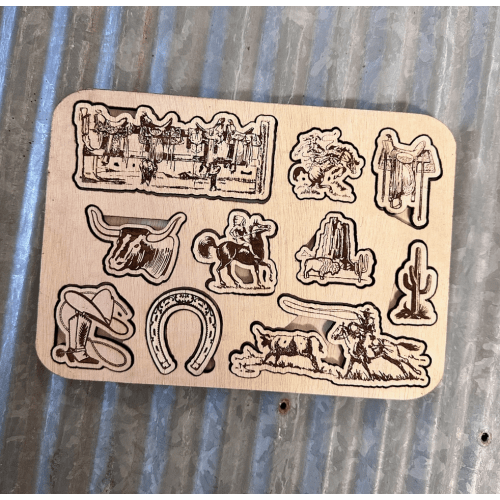 Wooden Western Kids Cowboy Puzzle Toy