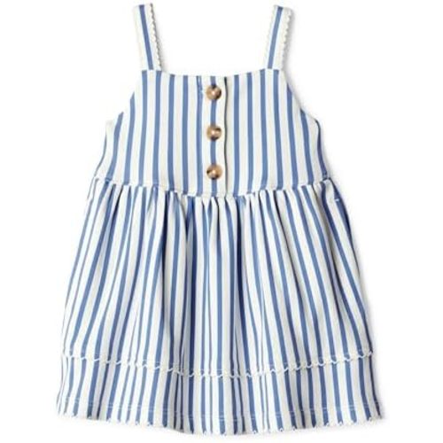Amazon Essentials x Sofia Grainge Toddlers and Baby Girls' Cotton Casual Fit and Flare Dress