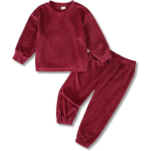 Jecson Toddler Girl Clothes Set: Soft Thick Stretchy Outfits Graphic Sweatshirts & Jogger Pants Cute Winter Home Outdoor 2-8Y