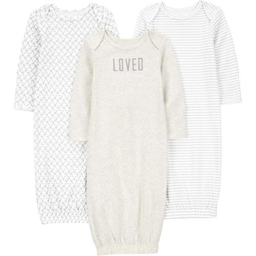 Simple Joys by Carter's Baby 3-Pack Neutral Cotton Sleeper Gown