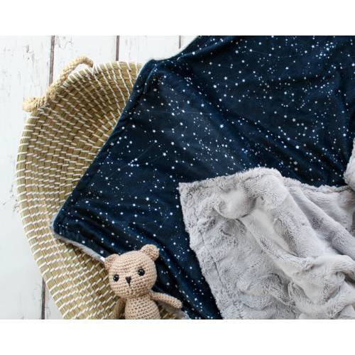 Space Minky Baby Blanket, Personalized Blanket, Space Nursery, Star Baby Bedding, Monogrammed Blanket, Security Blanket, Gender Neutral Baby