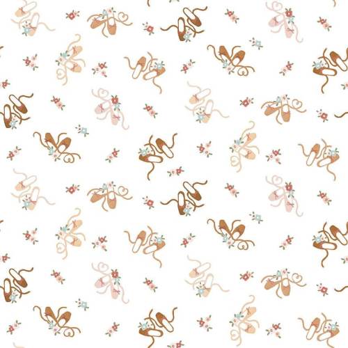 Ballet Slipper Crib Sheet / Ballet Fabric / Peach and Gold Ballet Slipper Fabric / Dear Stella Fabric