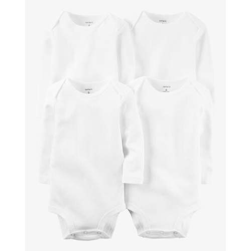 Baby 4-Pack Long-Sleeve Bodysuits - White - Carter's | Carter's