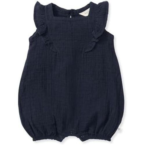 Burt's Bees Baby baby-girls Romper, 100% Organic Cotton One-piece Bubble Shortall and Layette Set Girl Outfit