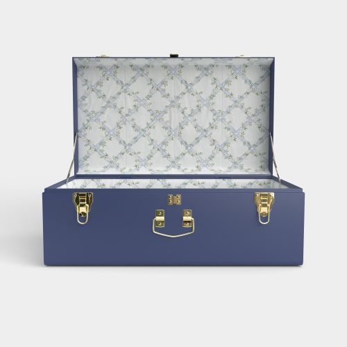 Grand Trunk - Navy - Timeless Trellis / Embroidery
